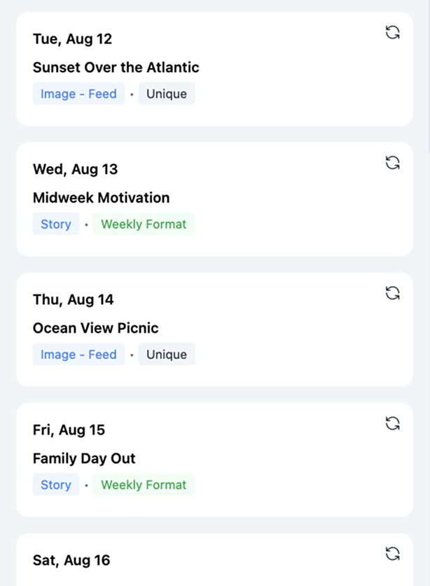 Personal content plan